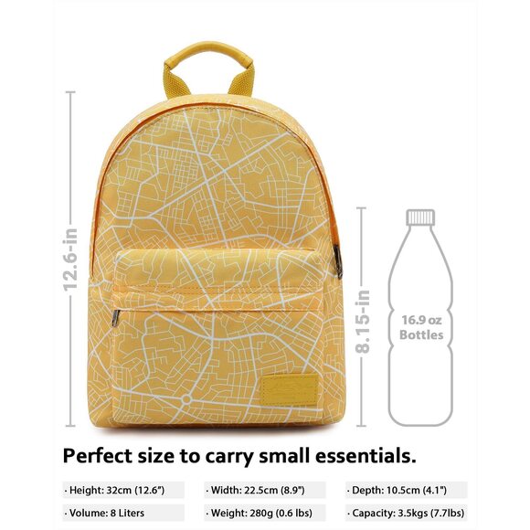 1623 SIMPLAY+ Mini Backpack Purse Map Patterns Small Aesthetic Travel Bag